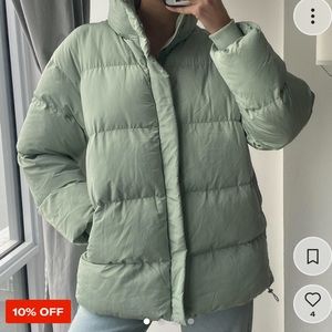 Oversized mint green jacket